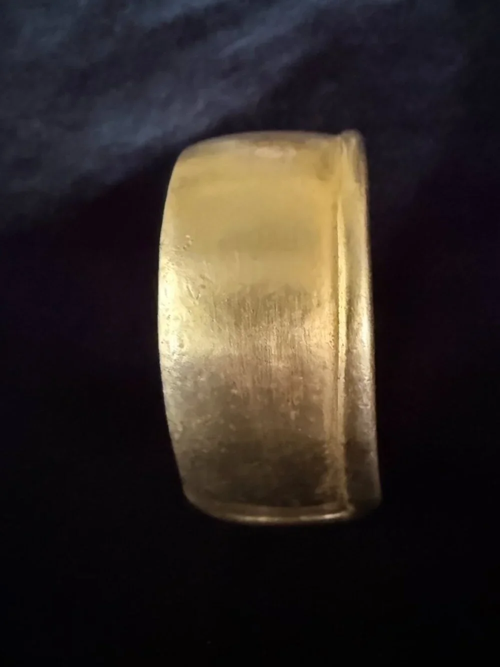 Les Bernard Vogue Matte Gold Hinged Bangle Bracelet VO
